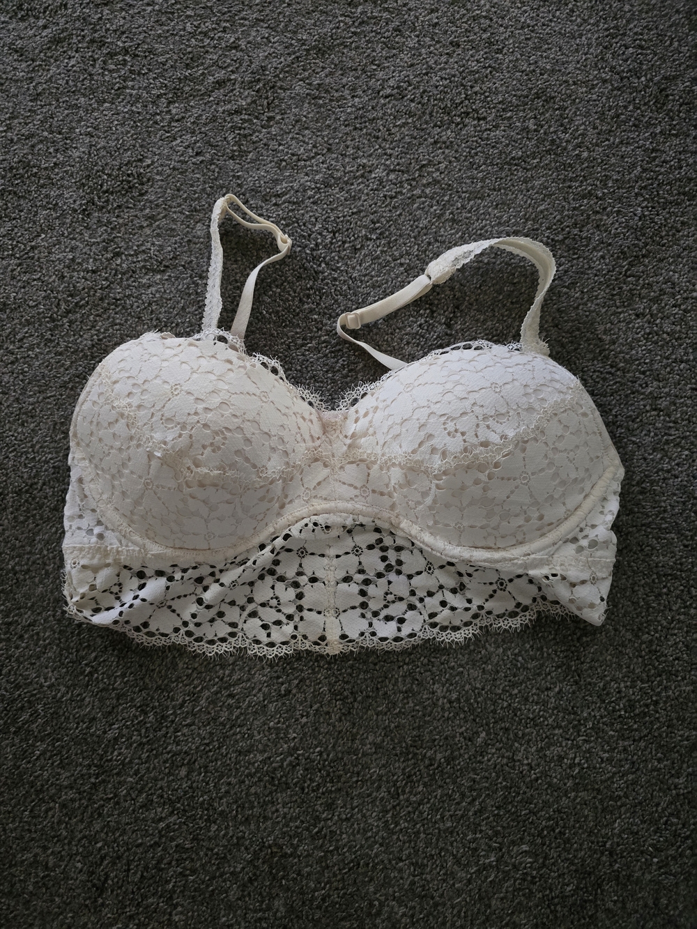 PINK Victoria's Secret Cream Lace Longline Bralette